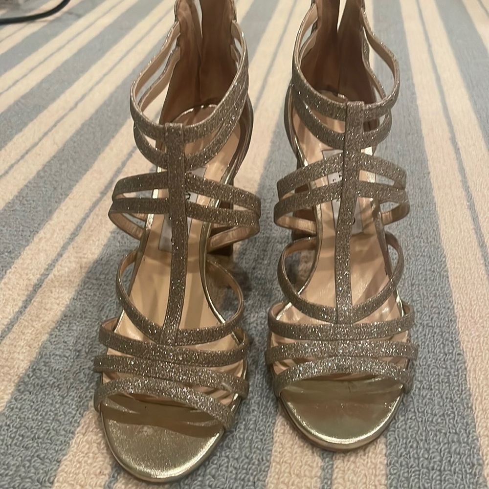 Jimmy choo sparkly silver/gold shoe